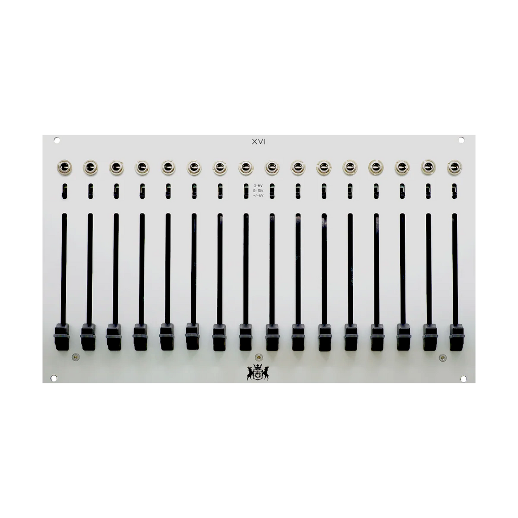 Michigan Synth Works XVI Euro 16 Channel Fader Bank— Clockface Modular Michigan Synth Works XVI Euro 16 Channel Fader Bank— Clockface Modular