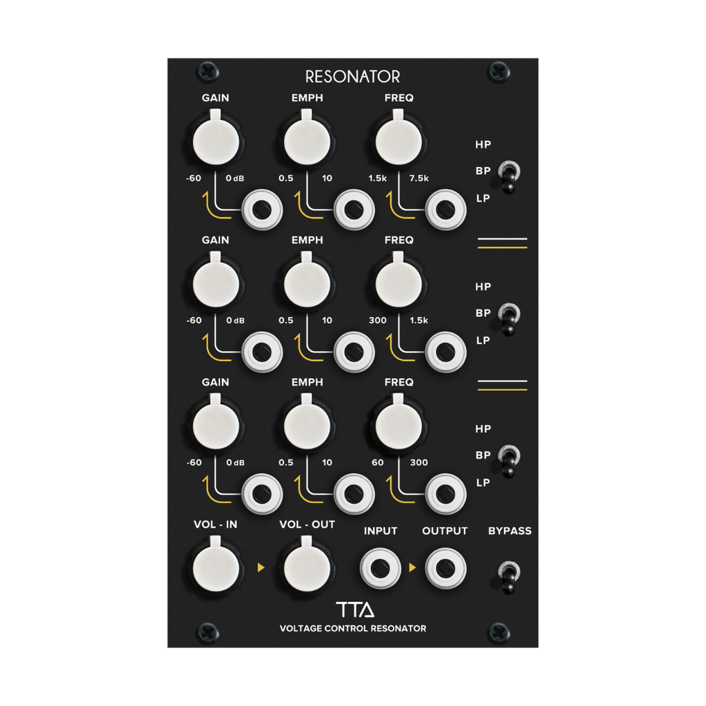 t*3様 waver パッシブ2factor apu-1 TRIALステレオケー Tiptop Audio Resonator— Clockface Modular