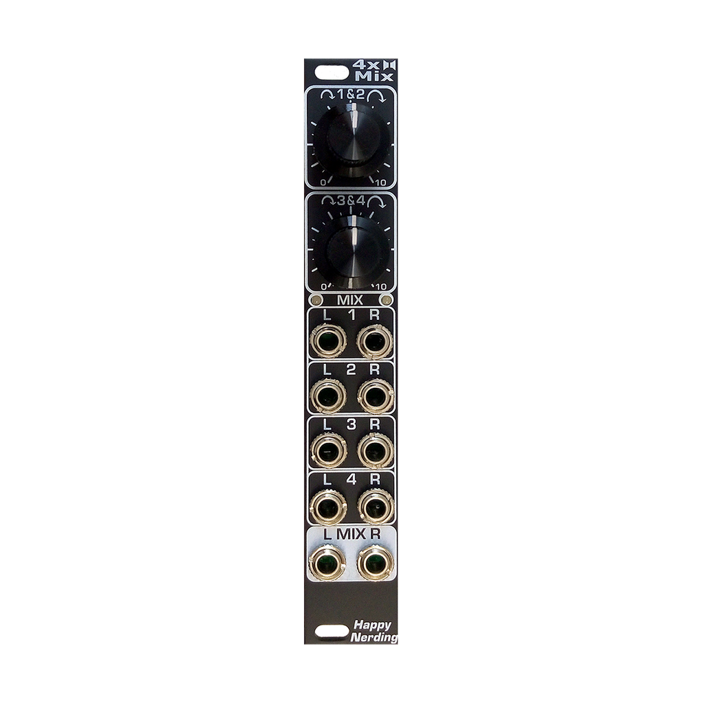 Happy Nerding 4x Stereo Mix (Black)— Clockface Modular