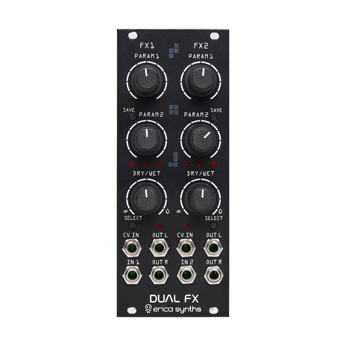 Erica Synths Dual FX モジュラー　ユーロラック　シンセ Erica Synths Dual FX— Clockface Modular
