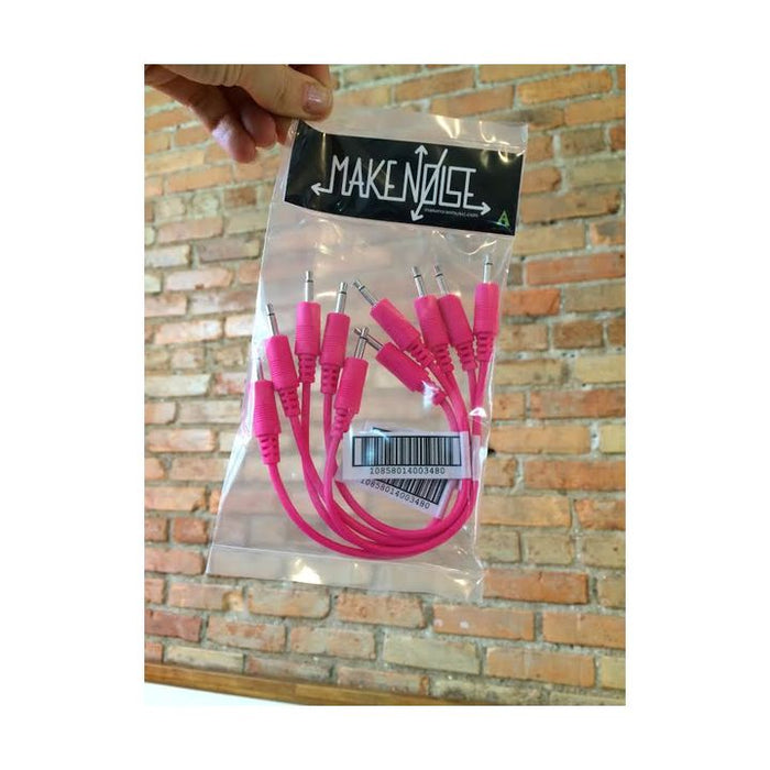 make noise 6 " hot pink patch cable 5 - pack